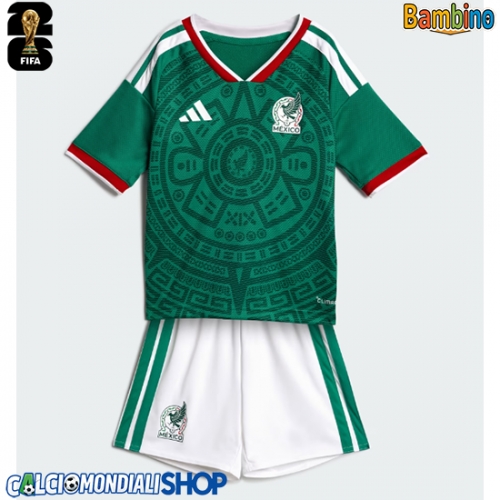 Maglie da calcio Messico Prima Maglia Bambino Mondiali 2026  Manica Corta + Pantaloni corti)